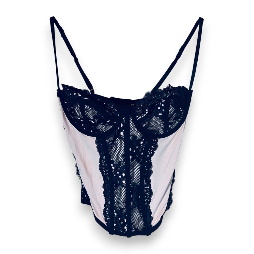 Forever‎ 21 Black Lace Bustier Corset Top Small Y2K Goth Festival Sexy Lingerie
